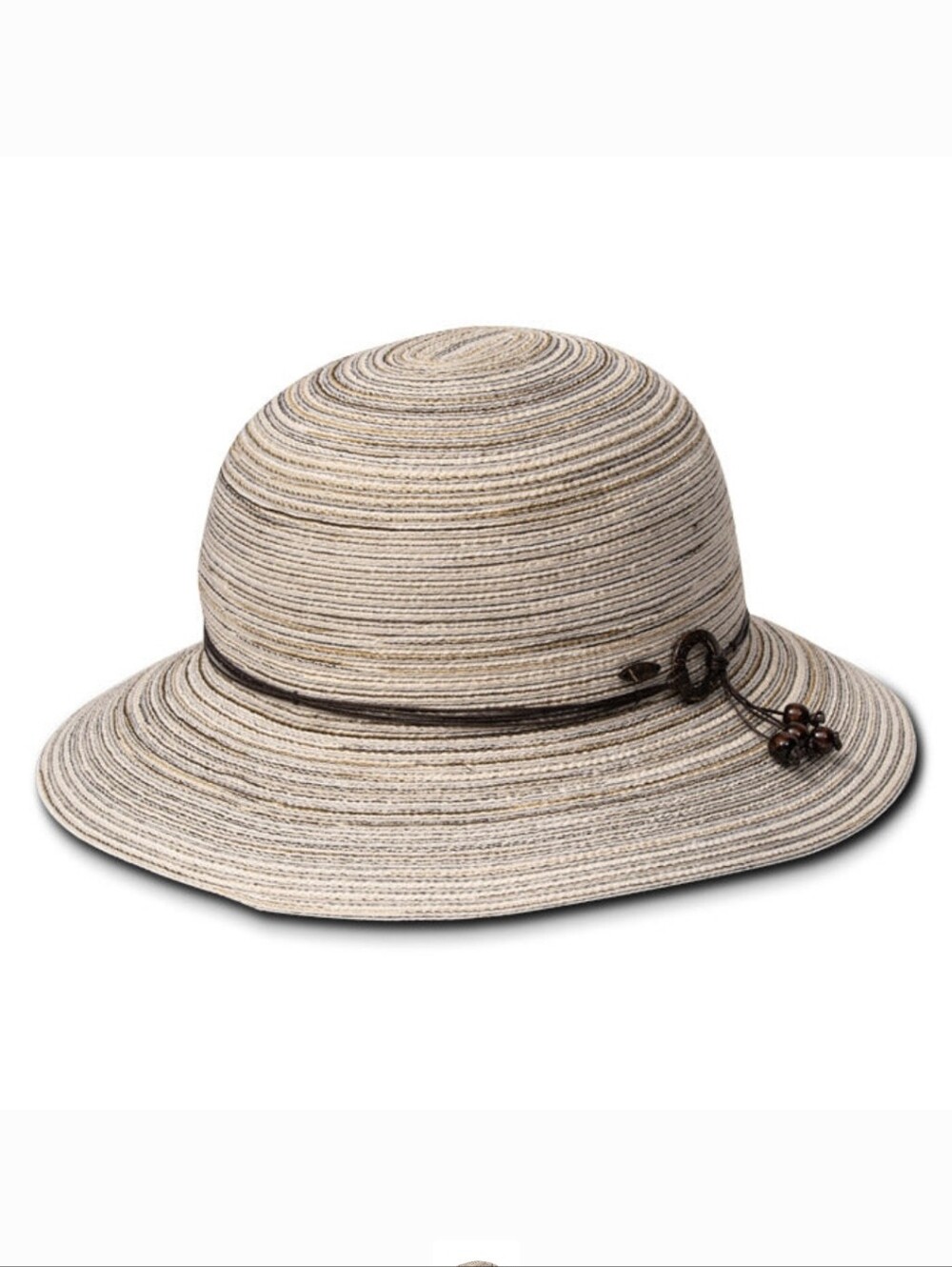 Kooringal Women's Short Brim Bell Sun Hat with Bead Accent - Beige Cream 58CM